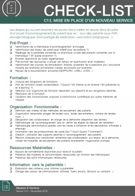 Mise en place d'un nouveau service