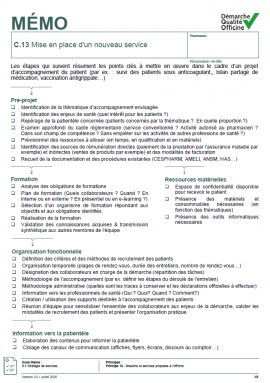 Mise en place d'un nouveau service