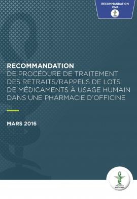 Procédure relative à la gestion des retraits / rappels de lots - ONP