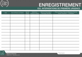 Registre des interventions de première urgence