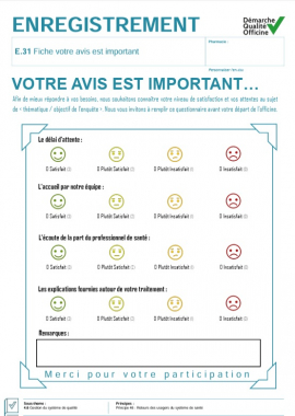 Fiche Votre avis est important