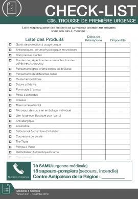 Trousse de première urgence