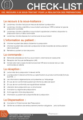 Recours à un sous-traitant pour la réalisation des préparations