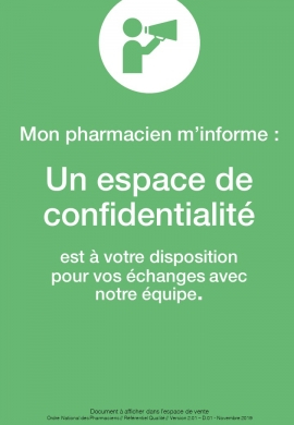 Affichette d’information sur l’espace de confidentialité