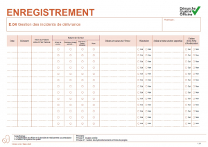 Gestion des incidents de délivrance
