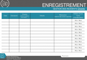 Gestion des incidents divers
