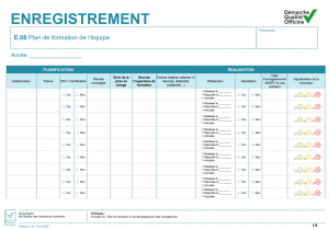 Plan de formation de l'équipe