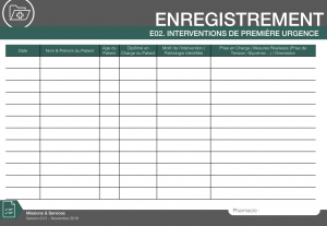 Registre des interventions de première urgence