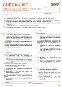 Recours à un sous-traitant pour la réalisation des préparations